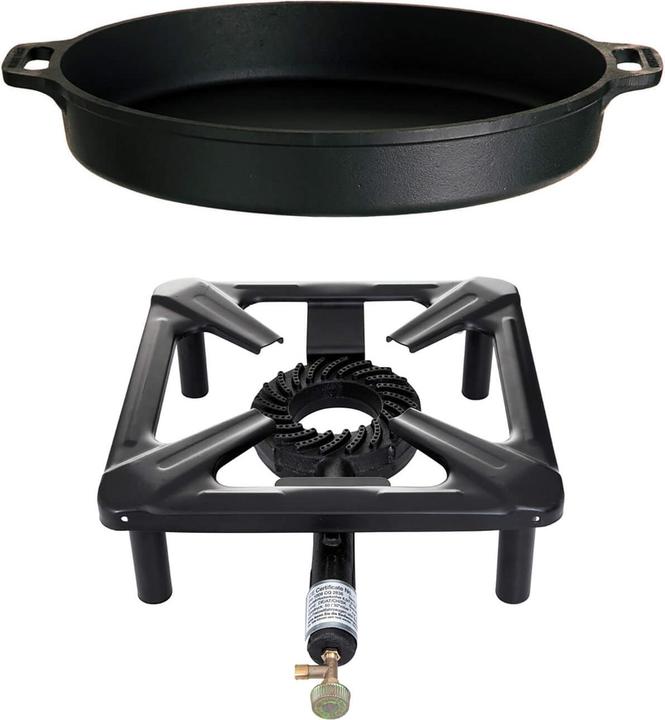 Actual product image Paella World Stool cooker set (small) with cast iron pan Ø 40 cm - without safety pilot (Pot, Cast iron)