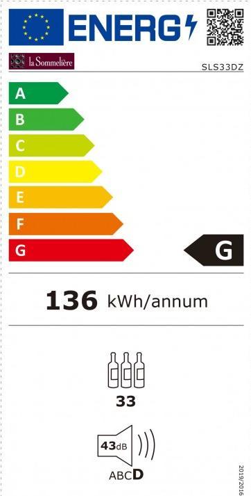 Energy Label La Sommelière Wine refrigerator SLS33DZ 2 zone