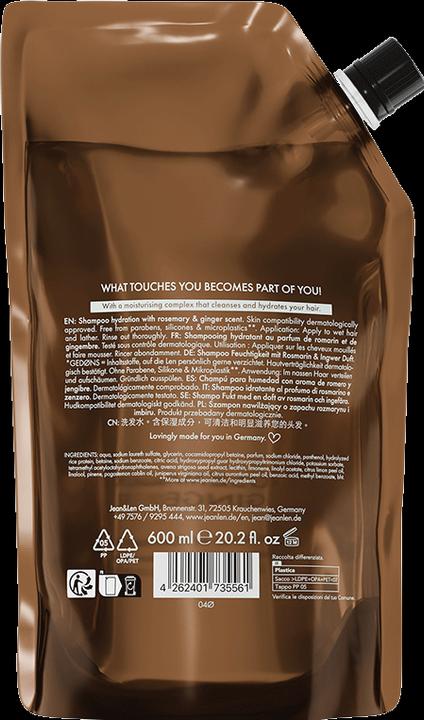 Actual product image Jean & Len Shampoo Rosemary/Ginger Refill, 600 ml (600 ml, Liquid shampoo)
