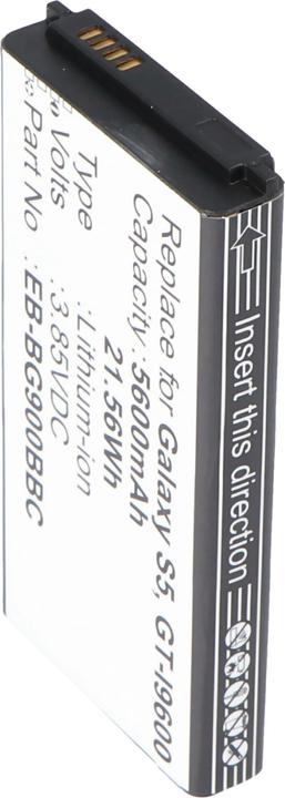 Actual product image AccuCell Akku für Samsung Galaxy S5 mit Zusatzdeckel schwarz