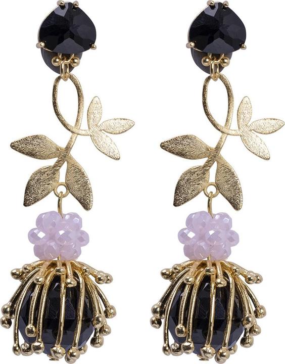 Immagine prodotto Uzurii Orecchini neri Hidden Flowers (Argento 925)