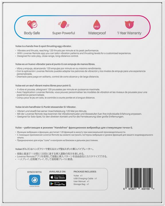 Actual product image Lovense Vulse Stoss Ei