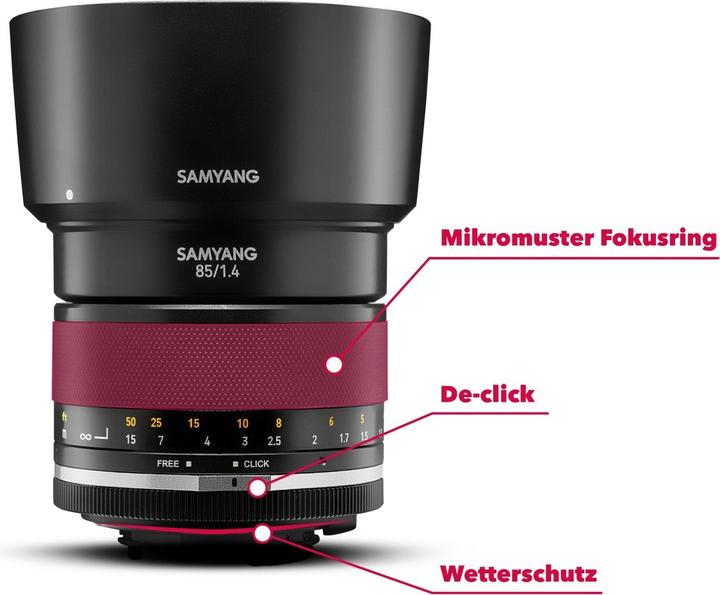 Image du produit Samyang 85mm f/1.4 MK2 Nikon F AE (Nikon F, APS-C / DX, Plein format)
