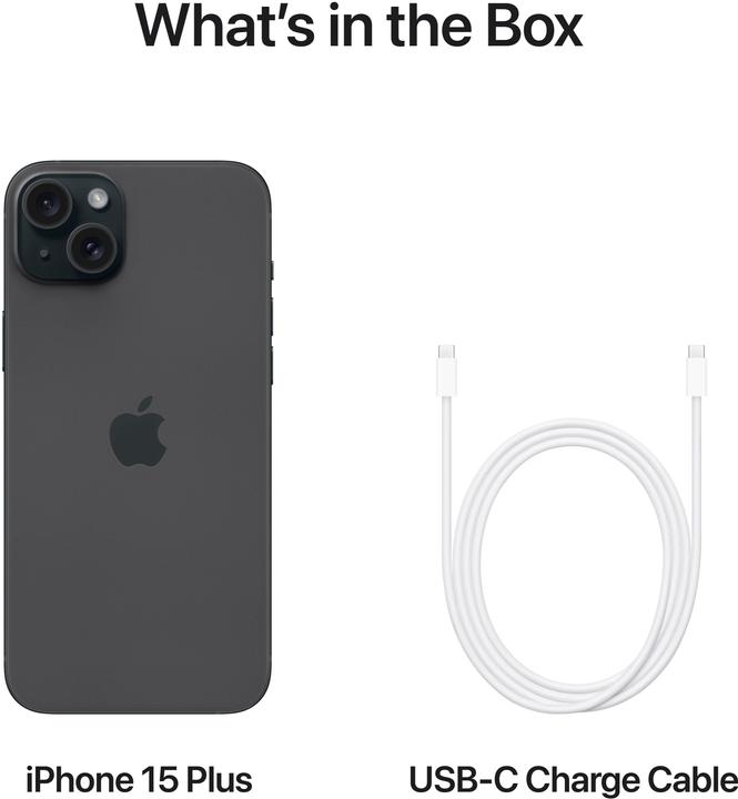 Produktbild Apple iPhone 15 Plus (128 GB, Black, 6.70", SIM + eSIM, 48 Mpx, 5G)