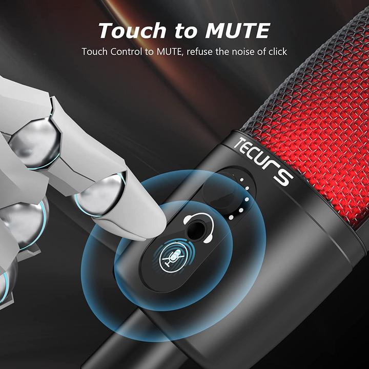Actual product image Tecurs USB microphone with arm