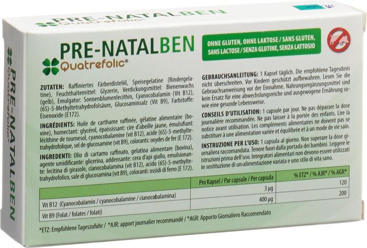 Image du produit Natalben Quatrefolic (28 pièce(s), Capsules, 28 g)
