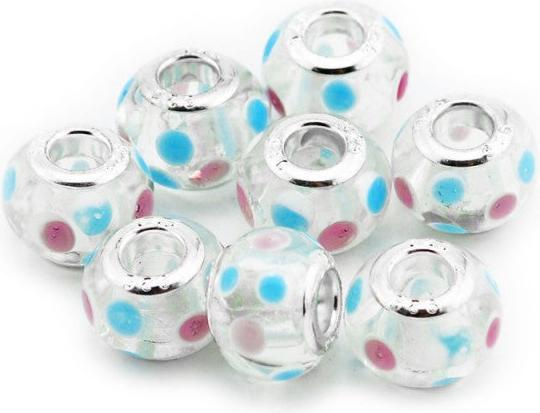 Hermex Glas Bead versilbert 925 - Silbrig Transparent (Silber 925, Metalllegierung in Kombination mit Glas)