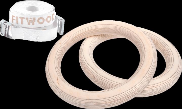 Actual product image Fitwood ULPU MINI Gym Rings Ribbons White