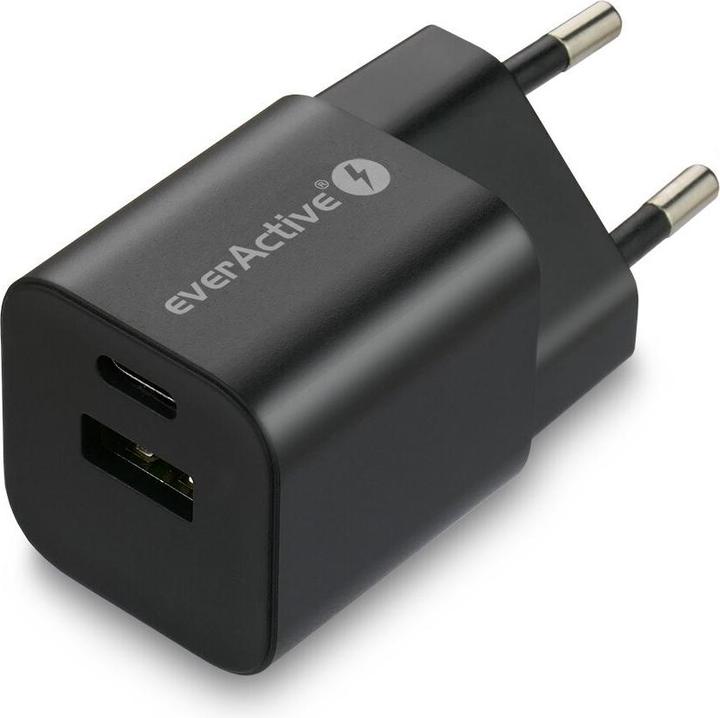 Actual product image Everactive Charger usb/usb-c qc3.0 30w technology quite black (30 W)