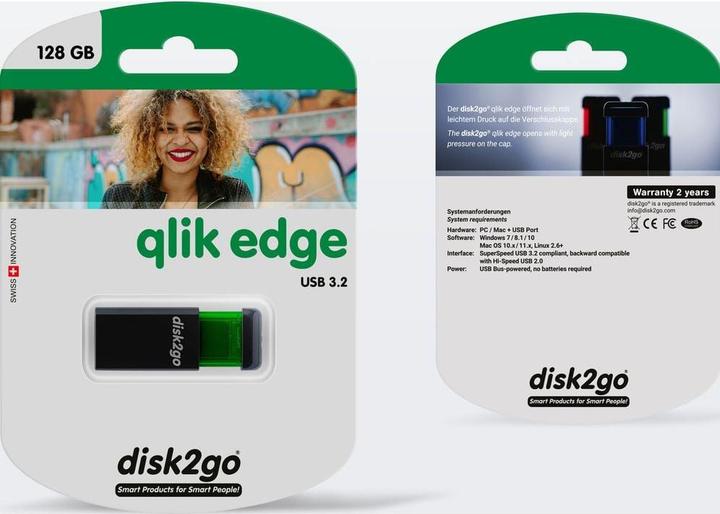 Image du produit Disk2go Qlik Edge (128 Go, USB-A)