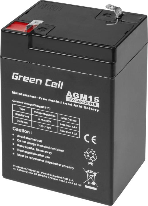 Actual product image GreenCell AGM15 (6 V, 4 Ah)