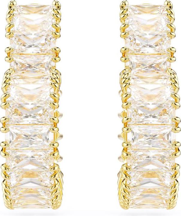 Immagine prodotto Swarovski Orecchini a cerchio Matrix taglio baguette cuore piccolo oro bianco (Metallo Swarovski)