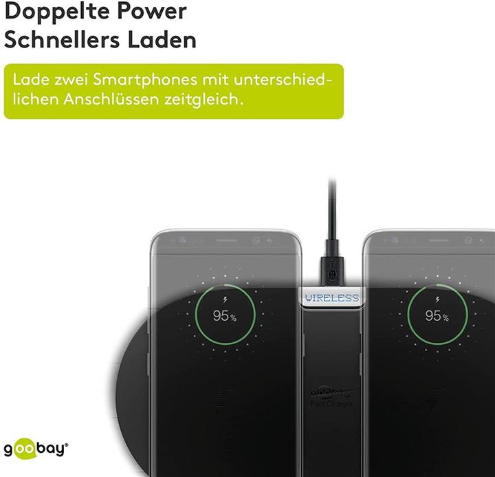 Produktbild Goobay Kabellose Dual-Schnellladematte (10 W)
