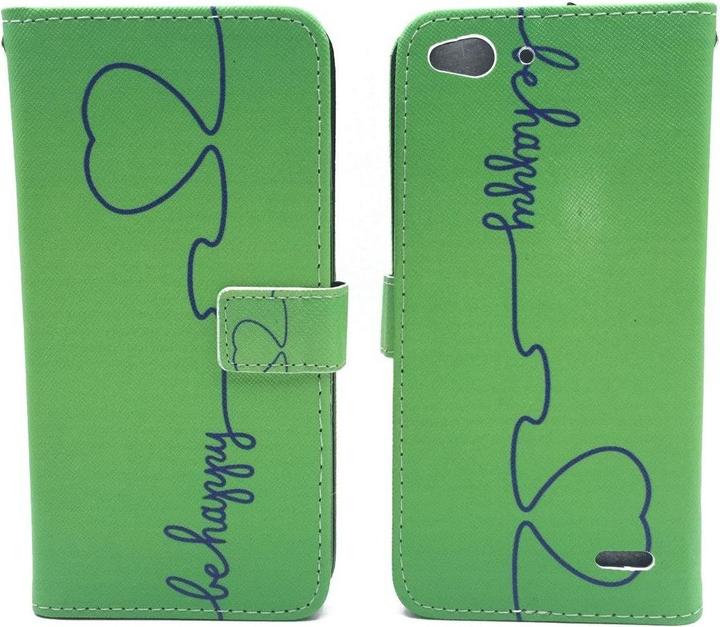 Produktbild König Design Schutz Hülle für Vodafone Smart Ultra 6 Be Happy Grün Tasche Case + 1 Panzer Schutz Glas (Vodafone Smart Ultra 6)