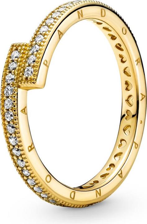 Actual product image Pandora Logo 14k Gold Sparkling Overlapping Ring (48)