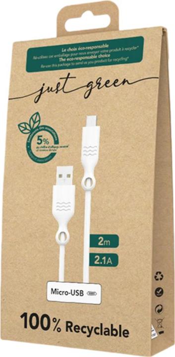 Produktbild Bigben ECO Cable USB A-Micro 2m White (2 m, USB 2.0)