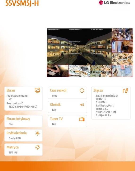 Actual product image LG Videowall Display 55VSM5J-H 55 (1920 x 1080 pixels, 55")