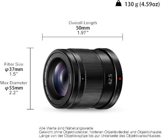 Productafbeelding Panasonic 42.5mm f/1.7 ASPH. vermogen O.I.S. (Micro Vier Derde, Micro Vier Derde)