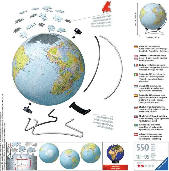 Actual product image Ravensburger Globe (540 pieces)