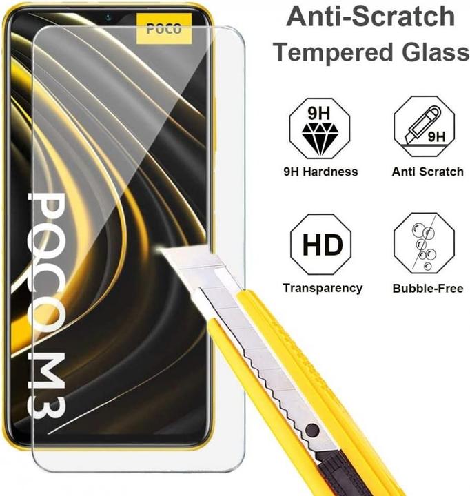 Produktbild Screenguard Xiaomi Poco M3 Panzerglas Schutzfolie Case Friendly Design (1 Stück, Xiaomi Poco M3)