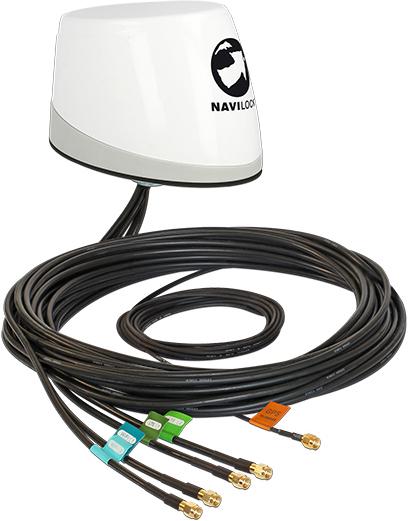 Image du produit Delock Navilock NL-400 Antenne GNSS multibande LTE-MIMO WLAN-MIMO IEEE 802.11 ac/a/h/b/g/n 5 x RP-SMA