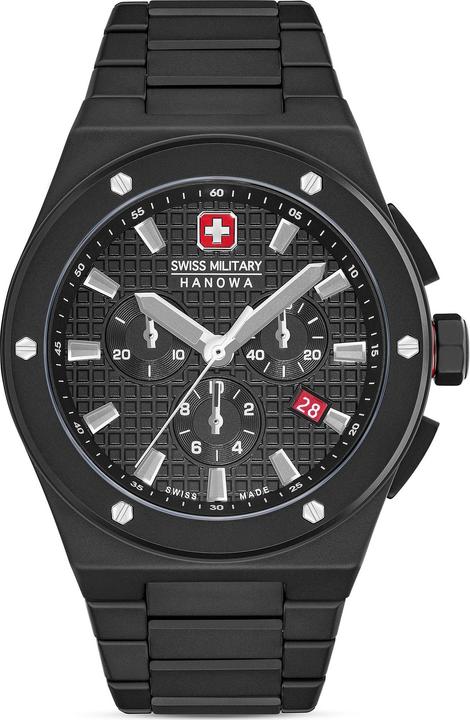 Swiss Military Hanowa Herrenuhr (Uhr mit Schmuckstein, 43 mm)