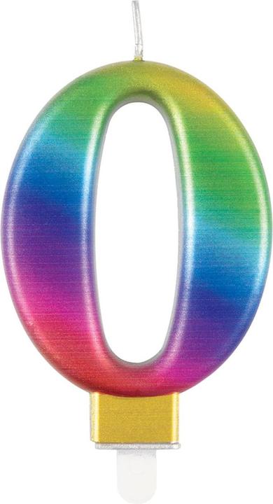 Produktbild Unique Regenbogenkerze "0", 8cm