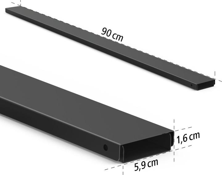 Actual product image Hama Metal cable duct, magnetic, 90 x 5.6 x 1.6 cm, black (Duct, 90 cm)