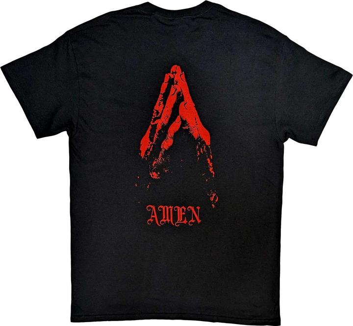 Image du produit Bring Me The Horizon T-Shirt unisexe adulte Amen Praying Hands en coton imprimé dans le dos (L)