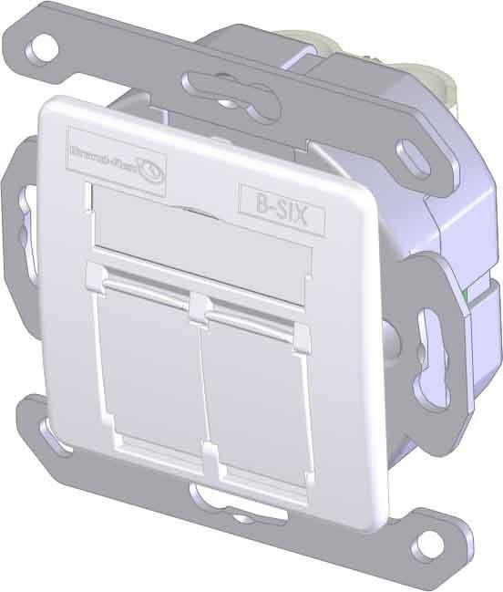 Image du produit Brand-Rex Leviton Manufacturing. Leviton Prise de données Cat.6 2xRJ45 RAL 9010 BSCG245SU002