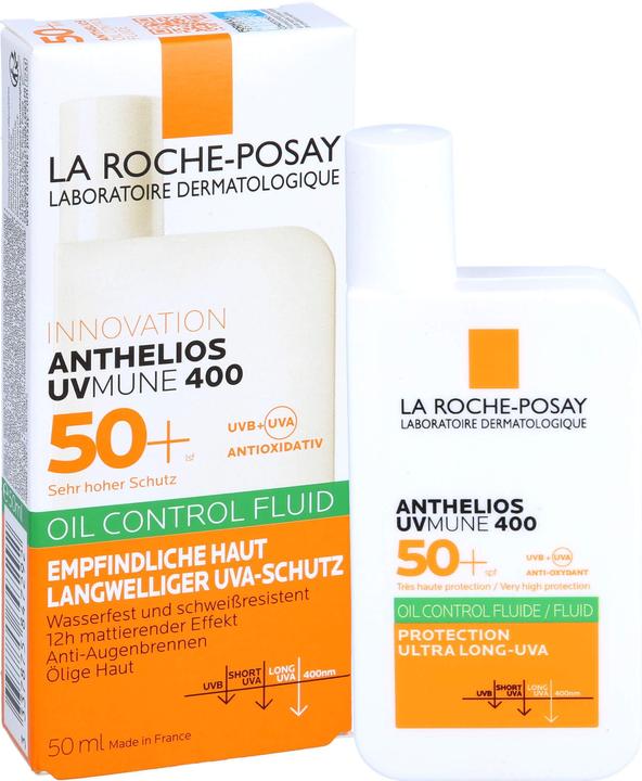 Image du produit La Roche Posay Anthelios UV Mune Oil Control Fluid (Crème solaire visage, SPF 50+, 50 ml, 49 g)
