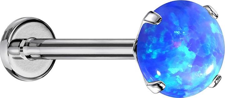 Immagine prodotto Star Piercing Micro Threadless Labret argento opalino blu set (senza ottone, Titanio G23)