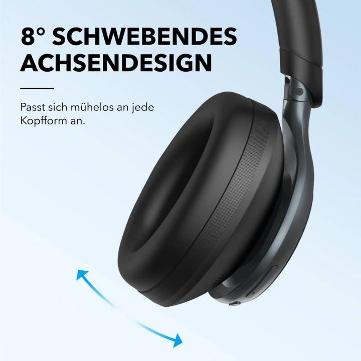 Actual product image Anker Soundcore Space One - NoiseCancelling Kopfhörer - USB-C - 40H Playtime - Schwarz (ANC, 40 h, Cable)