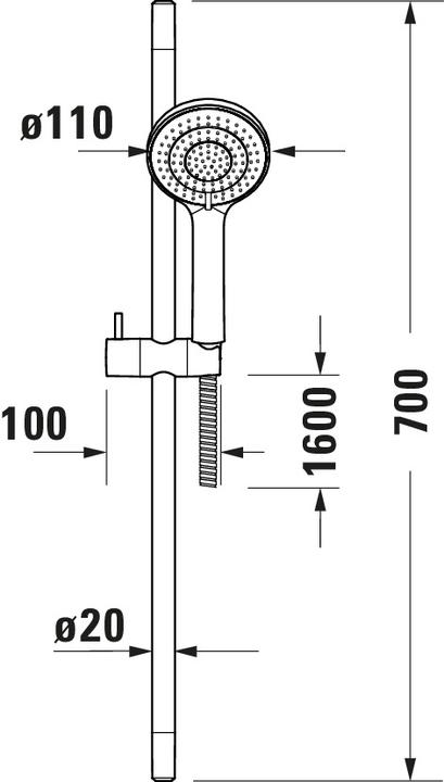 Productafbeelding Duravit Doucheset chroom (3 Typen balken, 14 l/min)