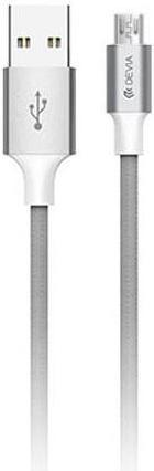 Actual product image Devia Pheez Series Cable for Micro USB (5V 2.4A, 2M) pilkas (2 m, USB 3.2 Gen 1)