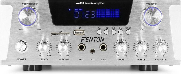Immagine prodotto Karaoke amplificatore con Bluetooth - Fenton AV430A - 600W - 2 microfooningangen met echo - mp3 speler