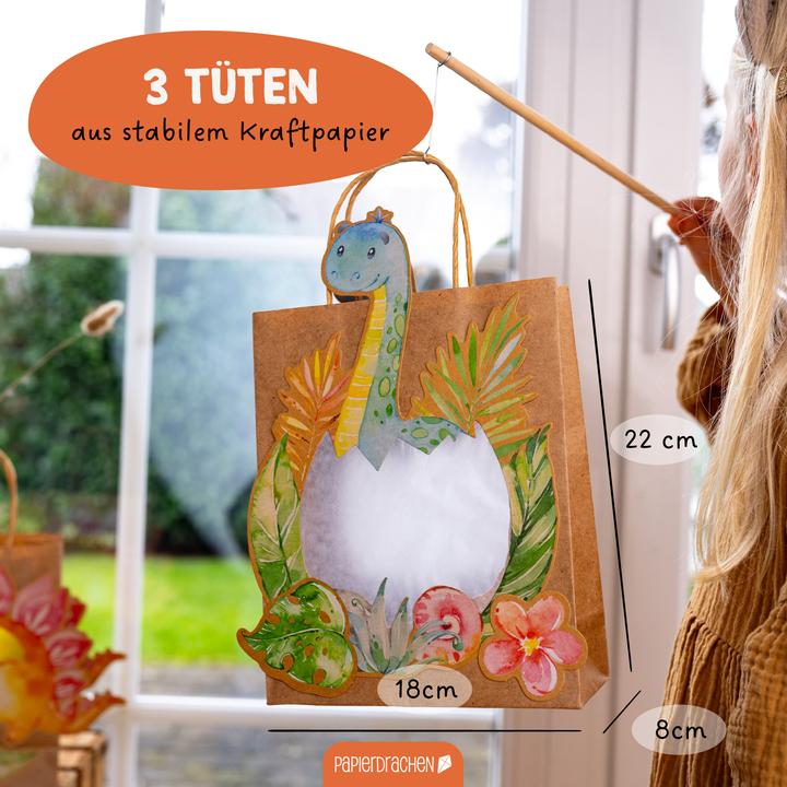 Produktbild Papierdrachen 3 Kinderlaternen Dino - Set 5