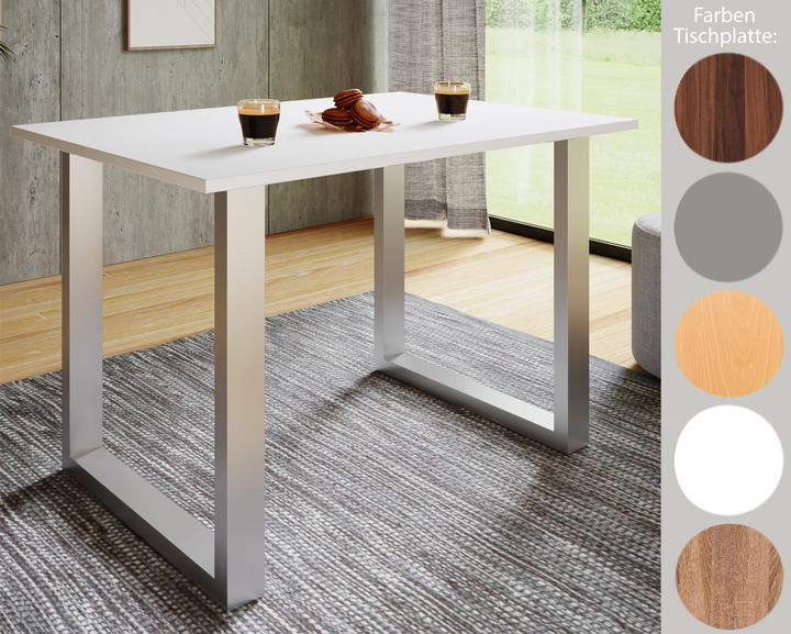 Image du produit VCM Table de salle à manger en bois Xona U argent (110 x 50 x 76 cm)