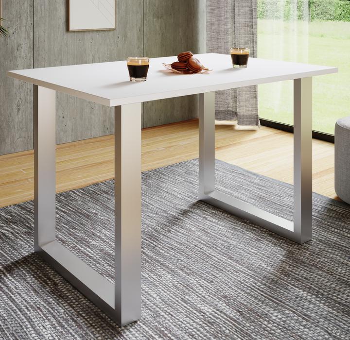 Actual product image VCM Wood dining table Xona U Silver (140 x 80 x 76 cm)