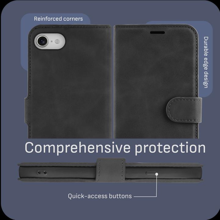 Actual product image Cazy Premium wallet case for iPhone SE 2022, magnetic wallet case, card slots, stand - (Apple iPhone SE (3rd Gen))
