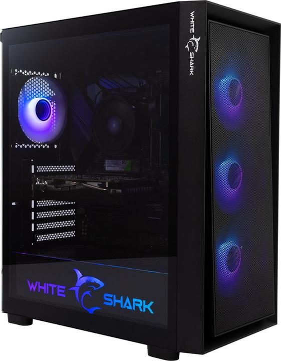 Actual product image White Shark Shark GCC-2401 Warhead-3 Black 4 Fans 12cm RGB (ITX, ATX, E-ATX)
