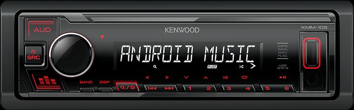 Actual product image Kenwood KMM-105RY USB MP3 / WMA car stereo with AUX input