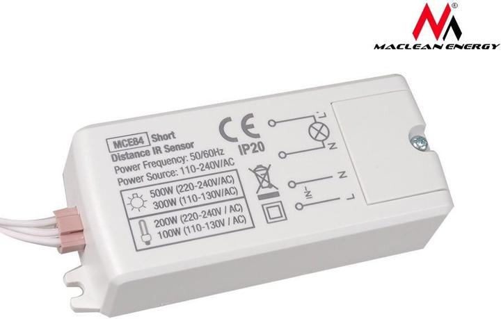 Produktbild Maclean MCE84 IR sensor short distance 5 cm LED lighting IP20 5A automatic light control (0.06 m)