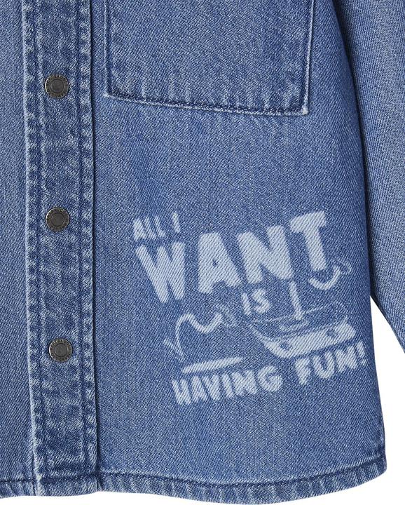 Immagine prodotto Vertbaudet Camicia da ragazzo in denim con cappuccio e toppe (92)
