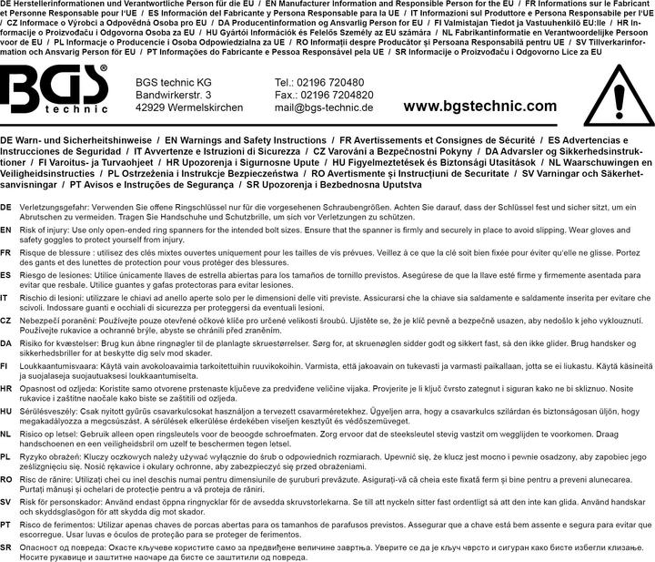 Image du produit BGS Jeu de clés mixtes ouvertes