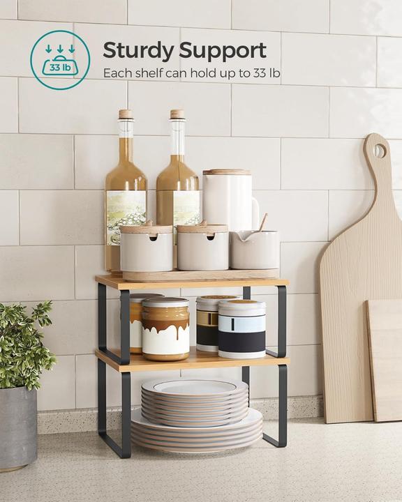 Produktbild Songmics Schrank-Organisationsregal 2er Set (17 x 19.5 x 15.5 cm, 17 x 18.5 x 14 cm)