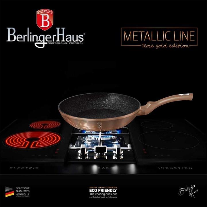 Actual product image BerlingerHaus Granite frying pan set 3pcs ROSE GOLD LINE BH-6195 (Pan set + pot set)