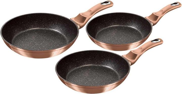 Actual product image BerlingerHaus Granite frying pan set 3pcs ROSE GOLD LINE BH-6195 (Pan set + pot set)