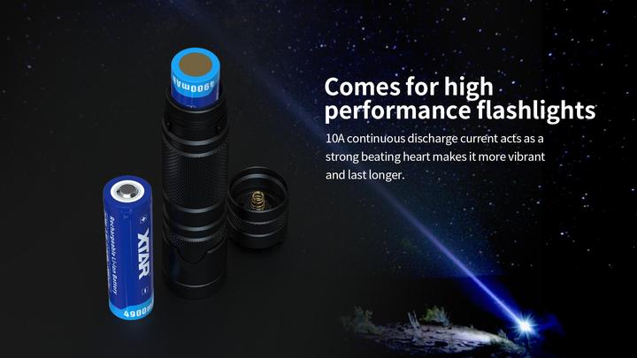 Actual product image Xtar 4900mAh 3.6V 21700 battery with PCB (1 pcs., Device specific, 4900 mAh)