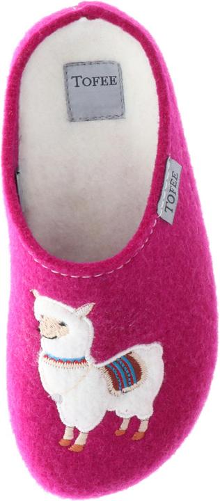 Produktbild Tofee Kinder Mädchen Hausschuhe Pantoffeln Pantoletten Slipper Naturwollfilz (Lama) pink/lila/fuxia (30)